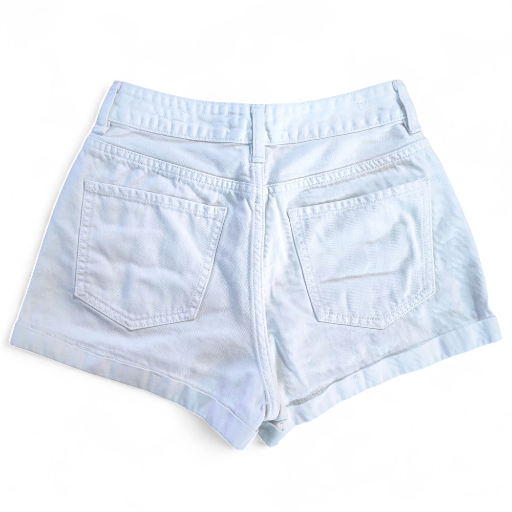 Pac Sun Mom Shorts White Wash Denim Womens Size 25  Distressed - Picture 5 of 5